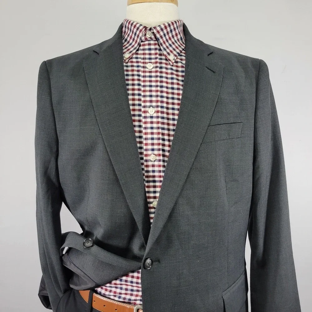 Stafford Men's Sport Coat Blazer Coolmax All Season‎ Eco Made Wool Polyester 46S